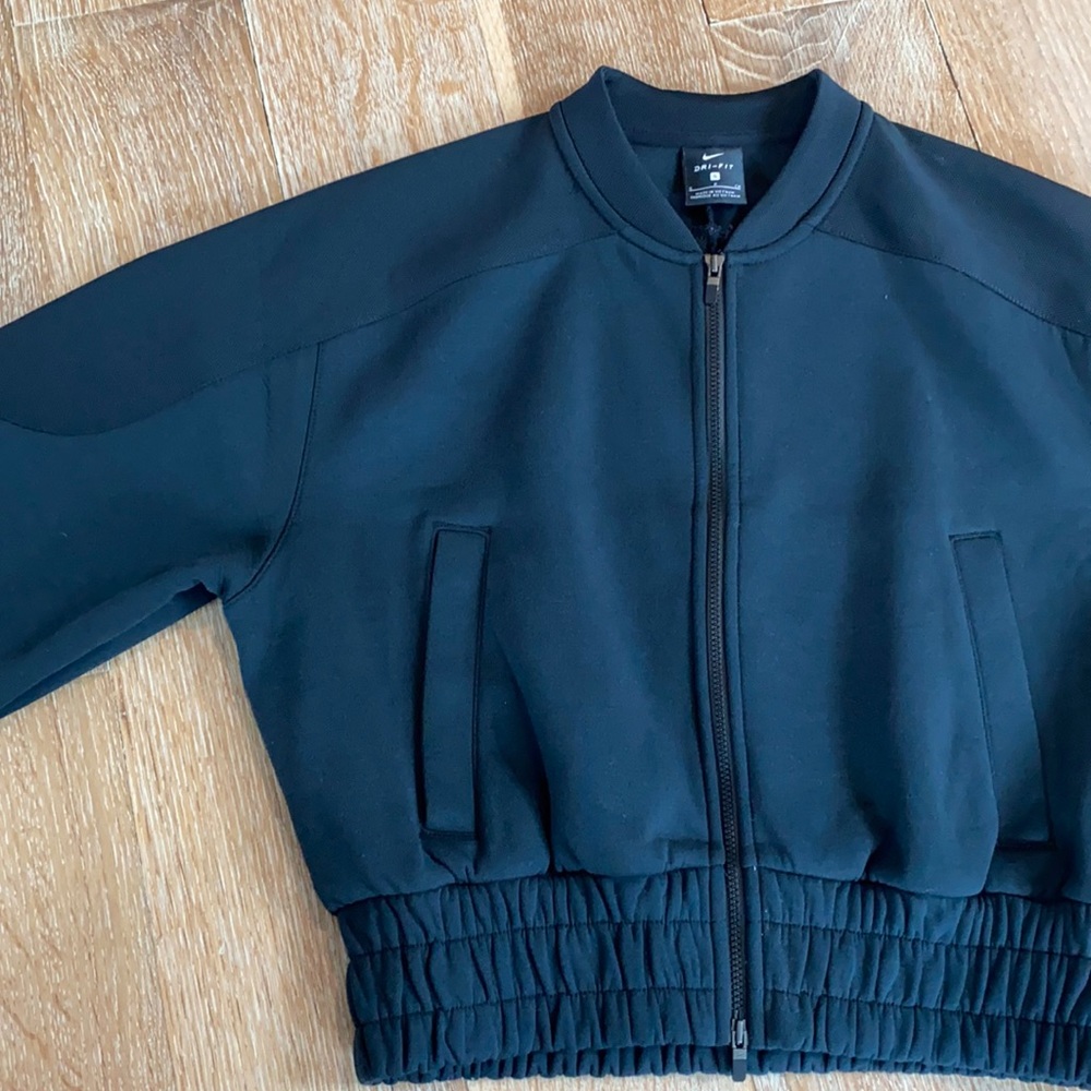 Nike Black Cropped Bomber Jacket